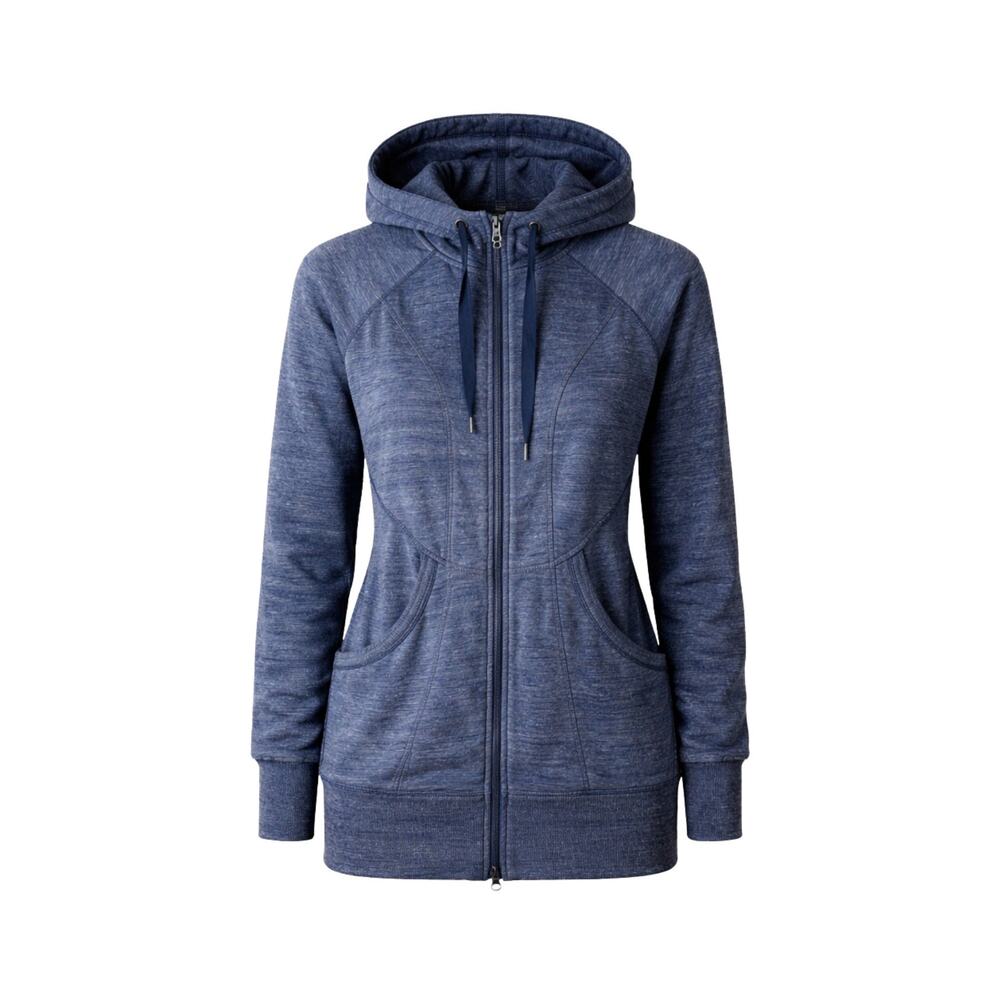 90 Degree by Reflex Blue Long Fleece Lined Zip Hoodie Size Medium